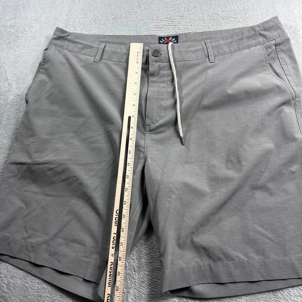 Faherty All Day Shorts Mens Gray Hybrid Stretch Board Shorts Size 40 Drawstring